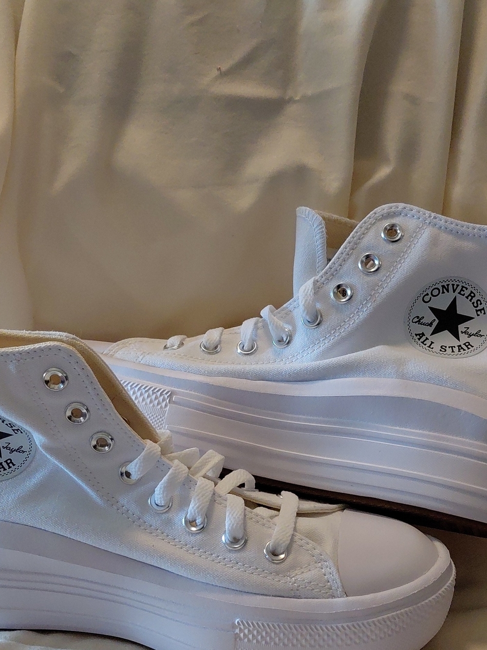 Converse White High-Top Platform Sneakers